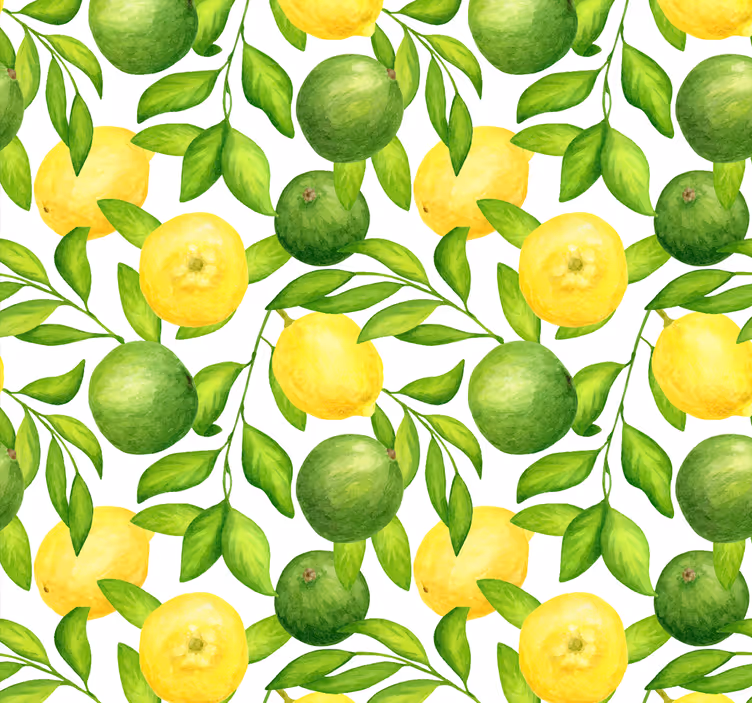 Papel tapiz cocina patrón de cítricos - TenVinilo