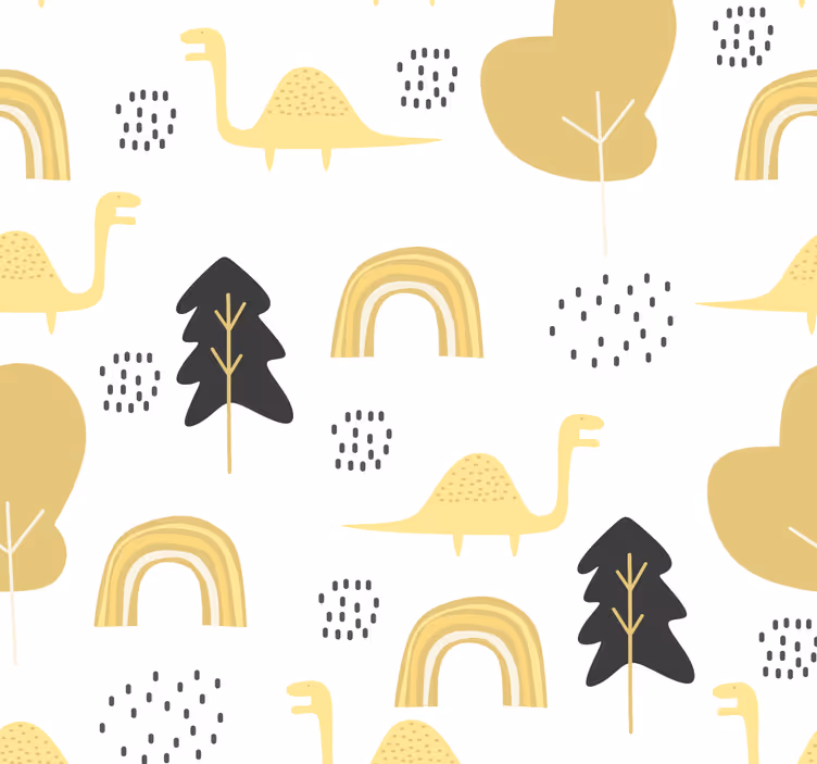 Papel tapiz bebé motivo de dinosaurio juguetón - TenVinilo