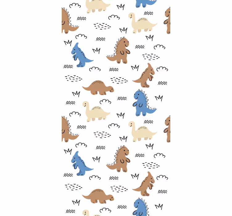 Papel tapiz bebé patrones de dinosaurios - TenVinilo