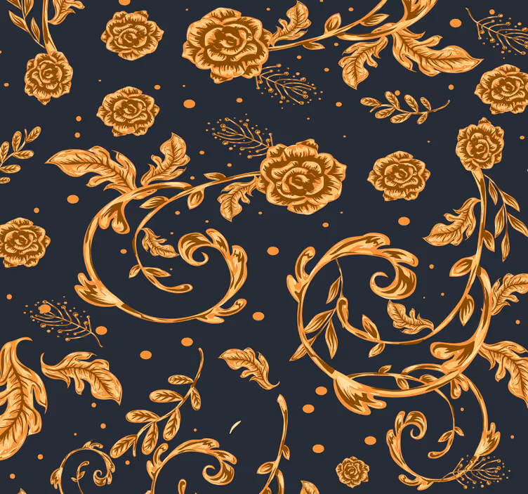 Papel tapiz floral flores adornadas - TenVinilo