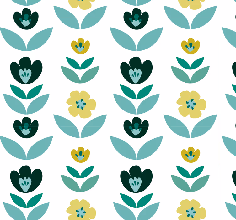 Papel pared de flores azules en vertical - TenVinilo