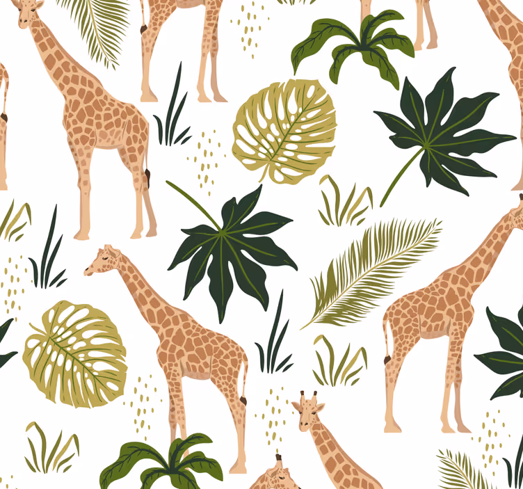 Papel pintado animal Jirafas organizadas - TenVinilo