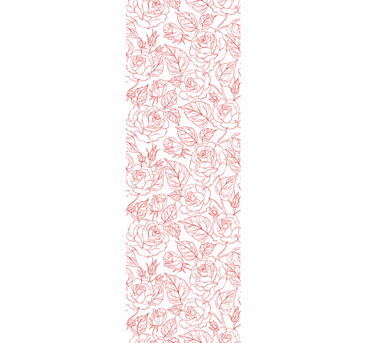 Papel tapiz flores patrón de rosas - TenVinilo