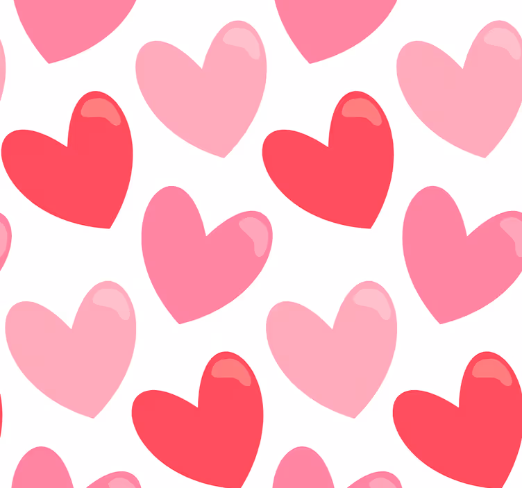 Papel pintado moderno Corazones en forma grande - TenVinilo