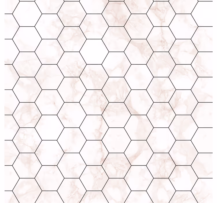 Papel pintado azulejos hexágonos de mármol - TenVinilo