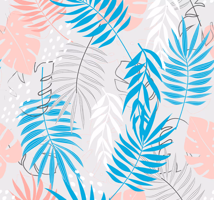 Papel tapiz hojas patrones de hojas tropicales - TenVinilo