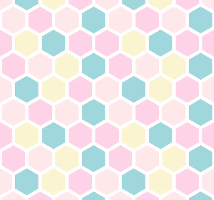 Papel tapiz geométrico patrón hexagonal - TenVinilo