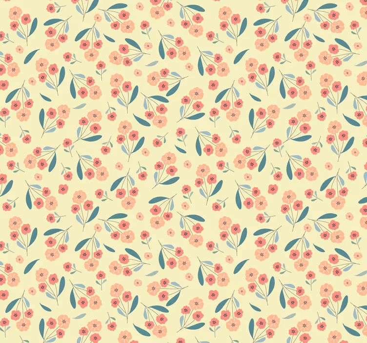 Papel tapiz flores simplicidad floral - TenVinilo