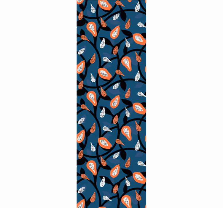 Papel pintado moderno Papaya y plantas - TenVinilo