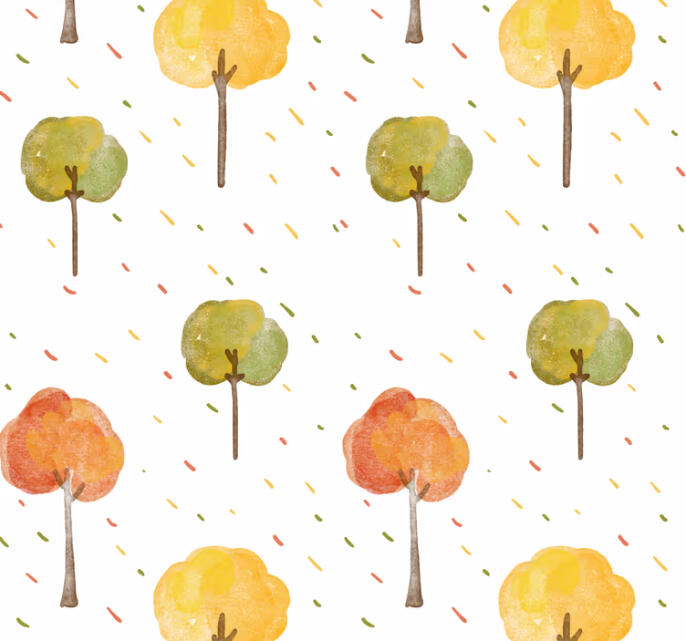 Papel tapiz naturaleza patrón de árboles de otoño - TenVinilo