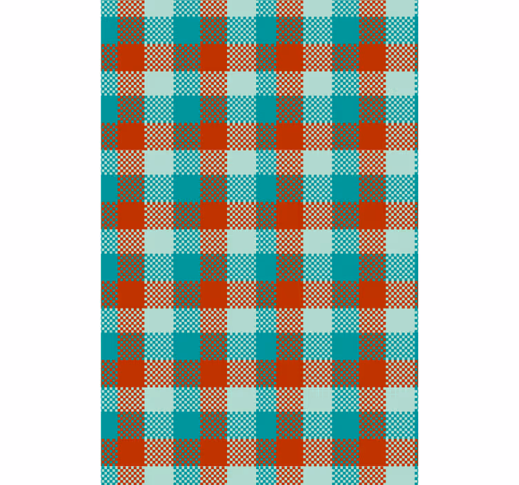 Papel tapiz geométrico patrón de cuadros - TenVinilo
