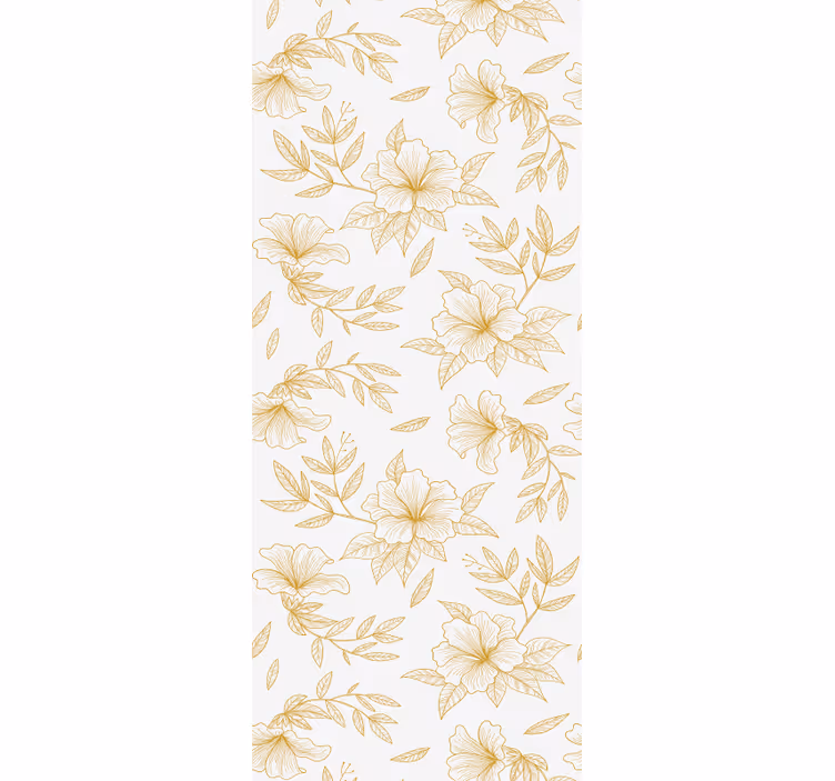 Papel tapiz floral elegancia floral dorada - TenVinilo