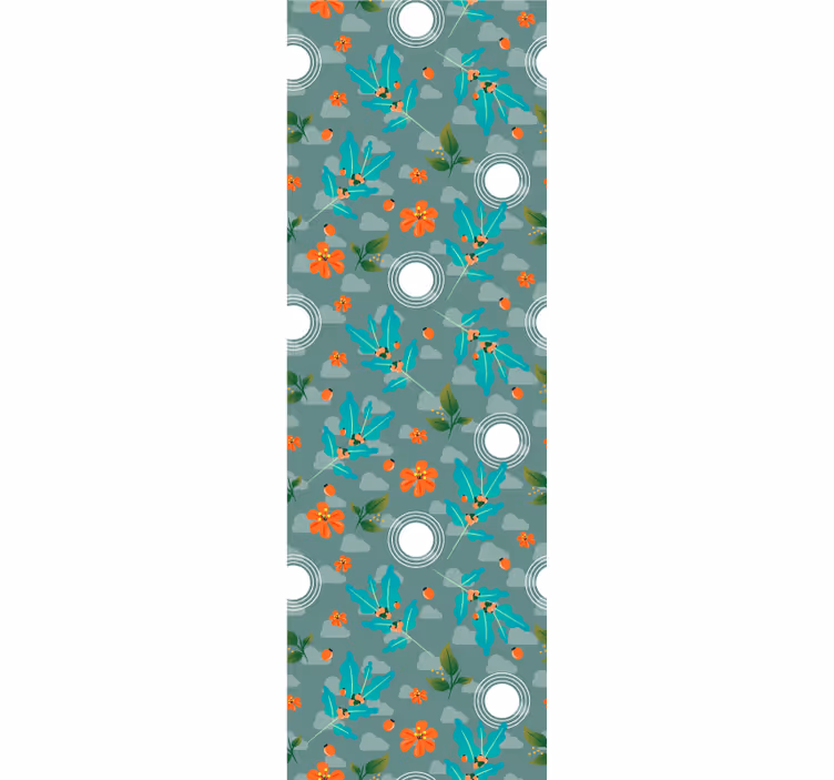 Papel tapiz comedor florales geométricos - TenVinilo