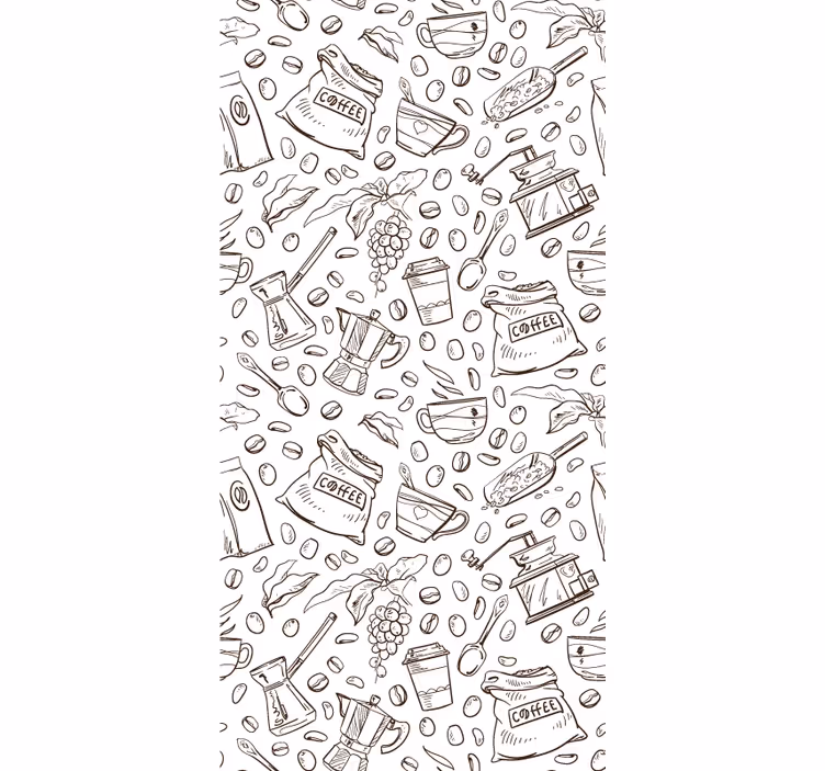 Papel tapiz cocina conjunto con motivo de café - TenVinilo