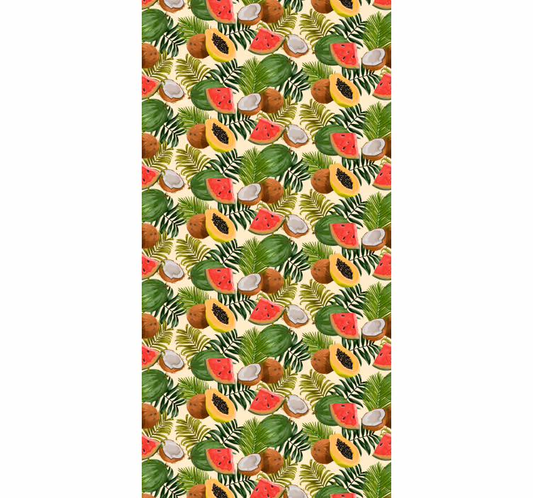 Papel tapiz naturaleza fiesta de frutas tropicales - TenVinilo
