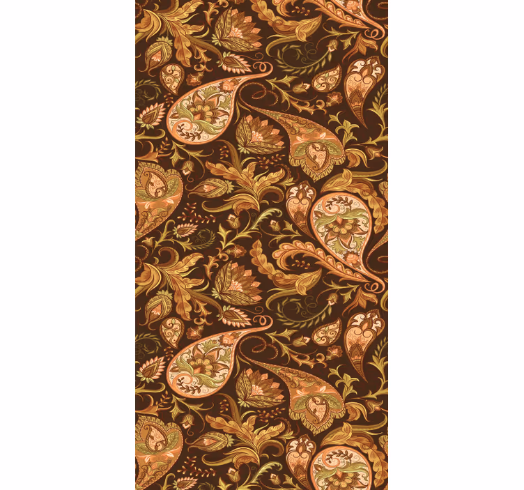 Papel pintado flores Patrón de paisley persa - TenVinilo