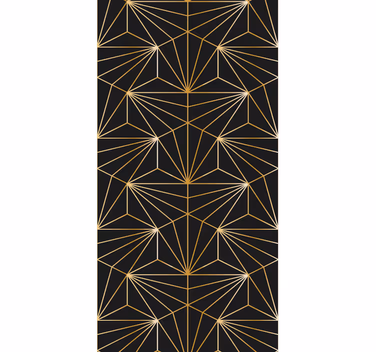 Papel pintado triangulos Patrón dorado geométrico - TenVinilo