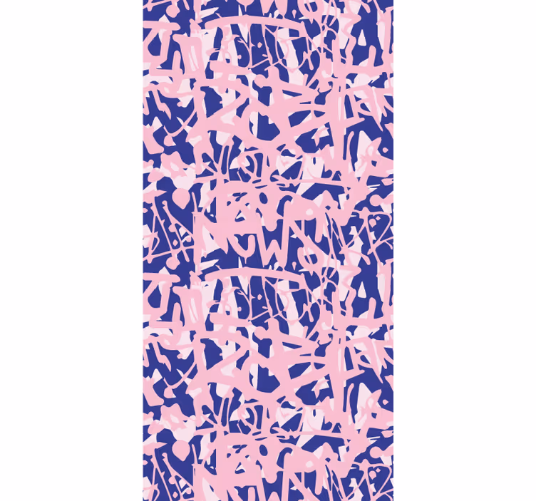 Papel pintado de arte Patrón de graffiti rosa y morado - TenVinilo