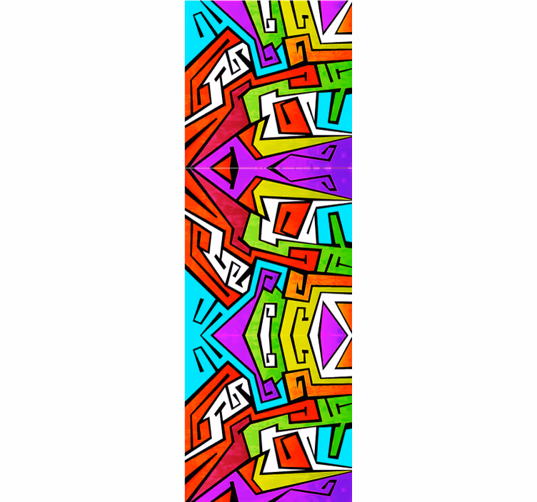 Papel tapiz juvenil vibrante geometría - TenVinilo
