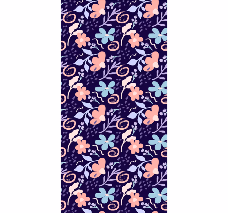 Papel pintado floral Patrón de flores abstractas de colores - TenVinilo