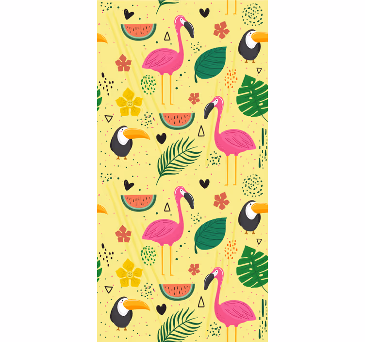 Papel tapiz pájaros motivos de aves tropicales - TenVinilo