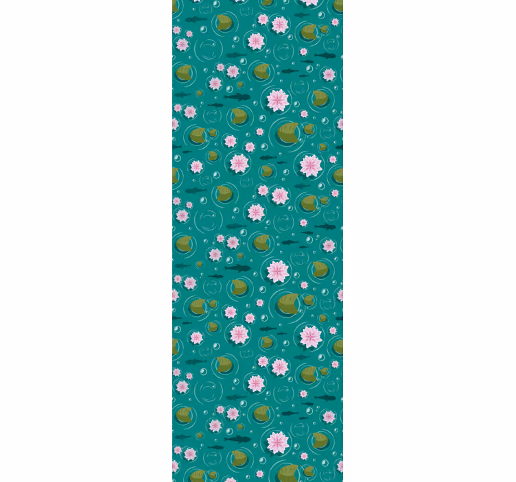 Papel pintado flores Loto de dibujos animados - TenVinilo