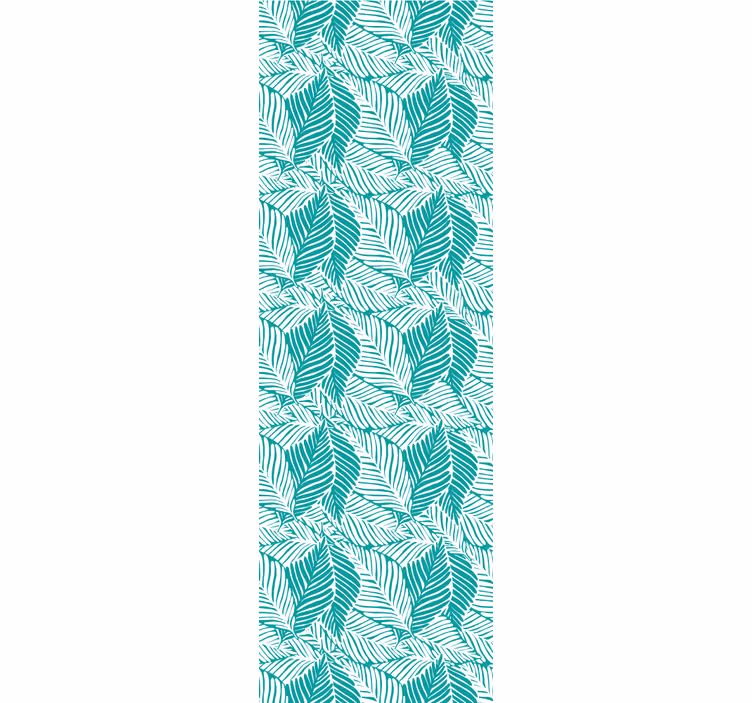 Papel pintado naturaleza Fondo azul hojas tropicales - TenVinilo