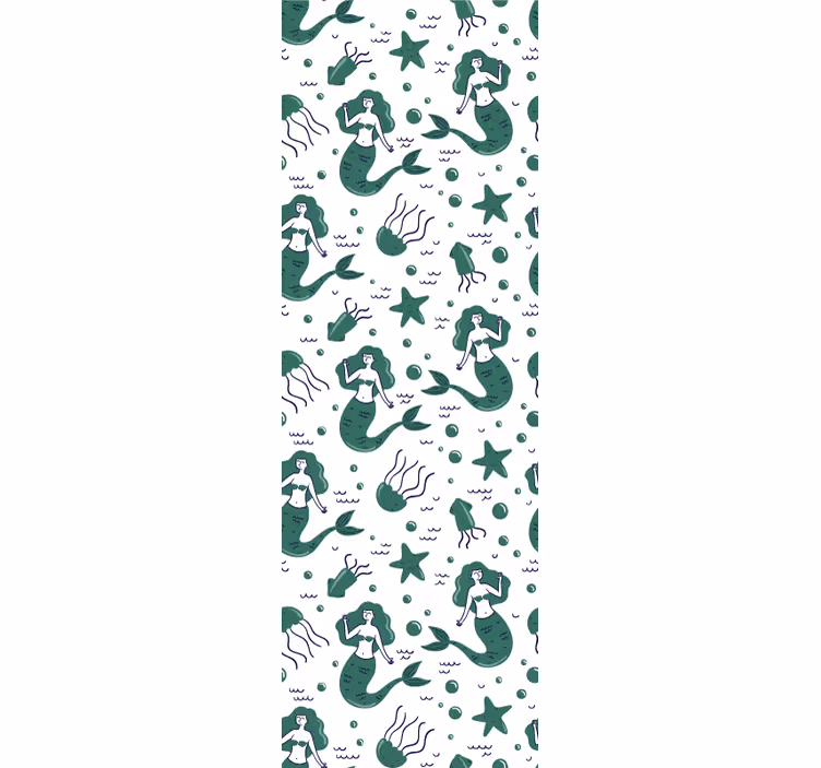 Papel pintado infantil Sirenas verdes - TenVinilo