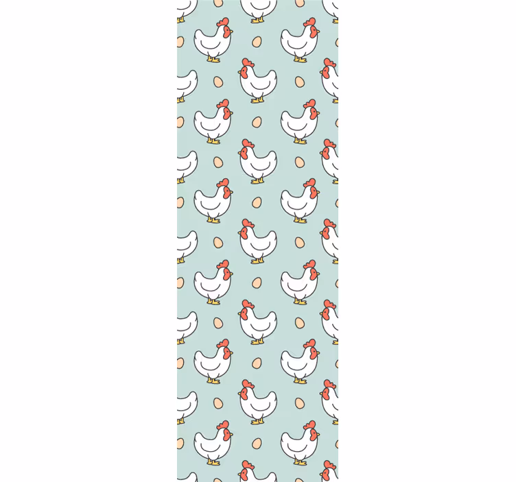 Papel tapiz animales patrón de gallina - TenVinilo