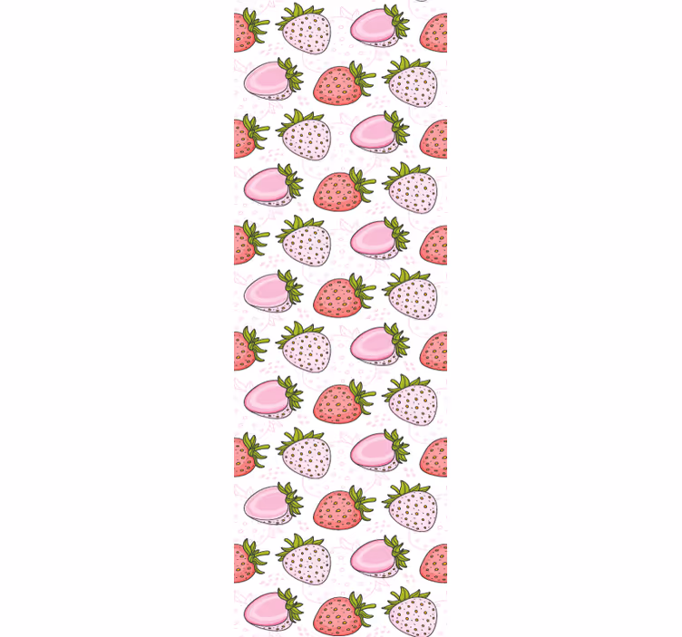 Papel pintado cocina Fresas rosas y rojas sin costura - TenVinilo