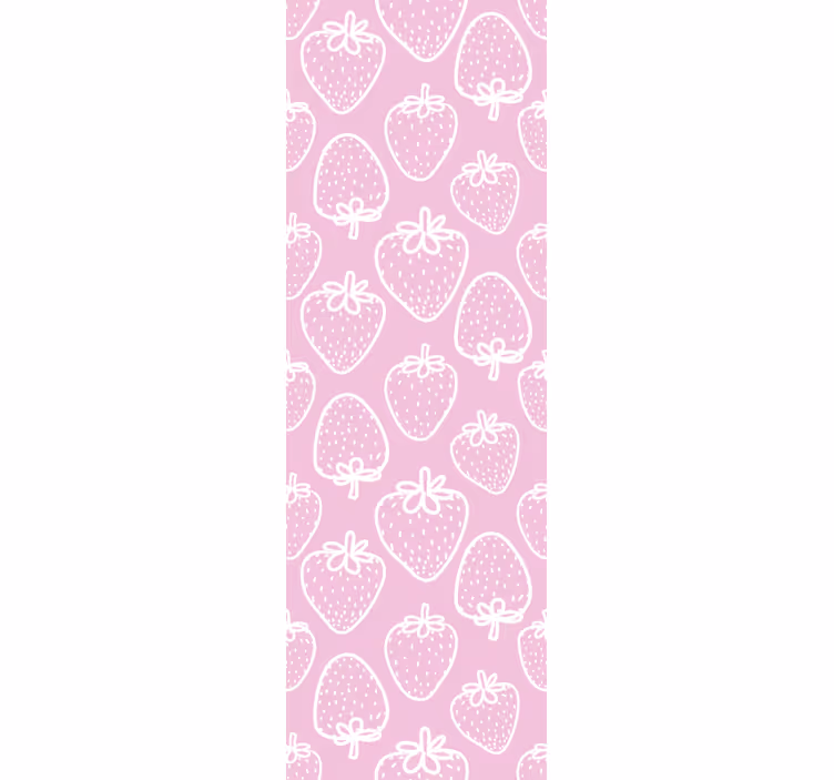 Papel tapiz rosa fresas de lunares - TenVinilo