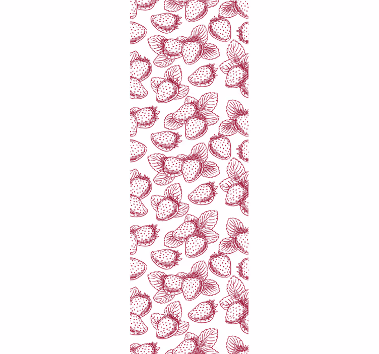 Papel tapiz cocina bocetos de fresas - TenVinilo