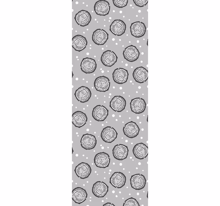 Papel tapiz gris rosetas punteadas - TenVinilo