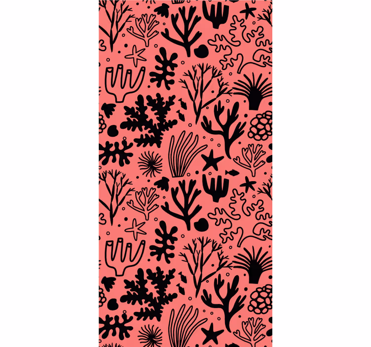 Papel pintado naturaleza Hojas australianas rojas y negras - TenVinilo