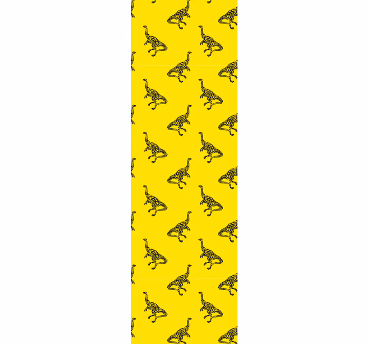 Papel pintado animal Símbolos de braquiosaurio en amarillo - TenVinilo