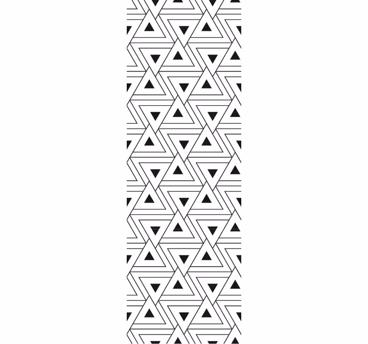 Papel tapiz baño contorno triangular en blanco y negro - TenVinilo
