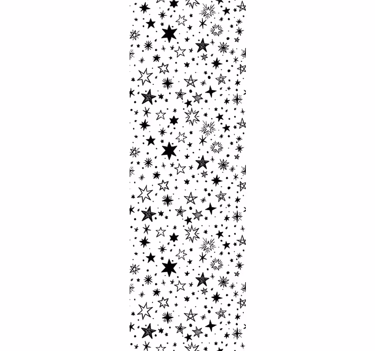 Papel pintado de estrellas Estrella negra fondo blanco - TenVinilo