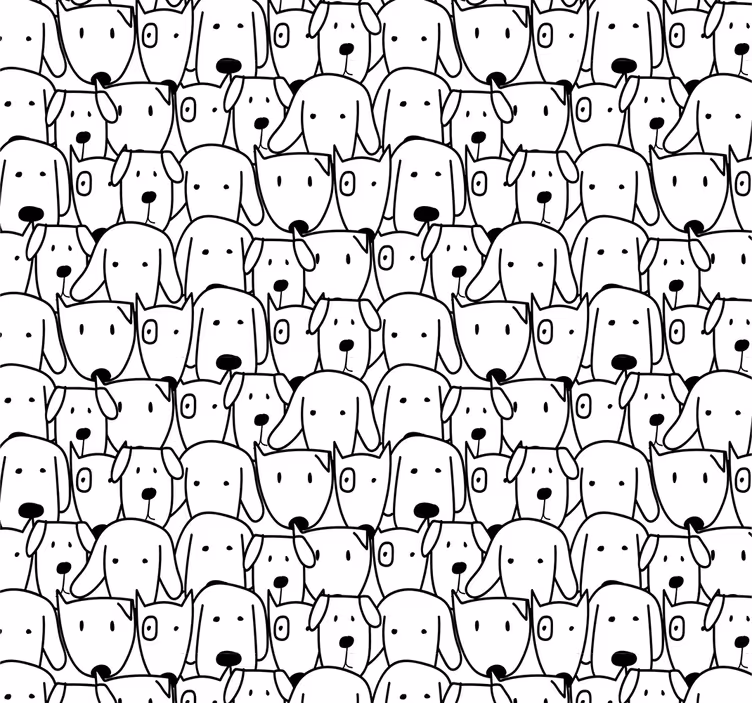Papel tapiz perros ilustración canina - TenVinilo
