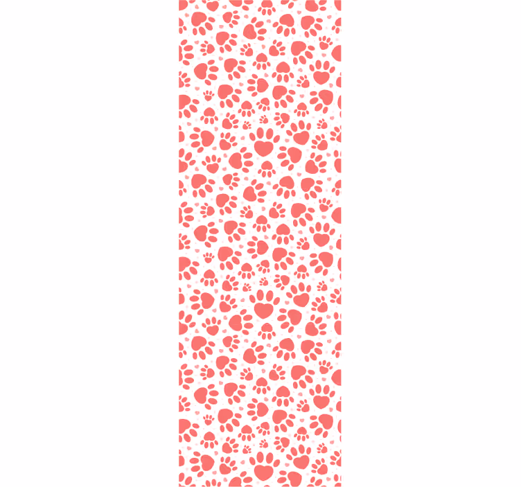 Papel tapiz perros corazones con huellas de patas - TenVinilo