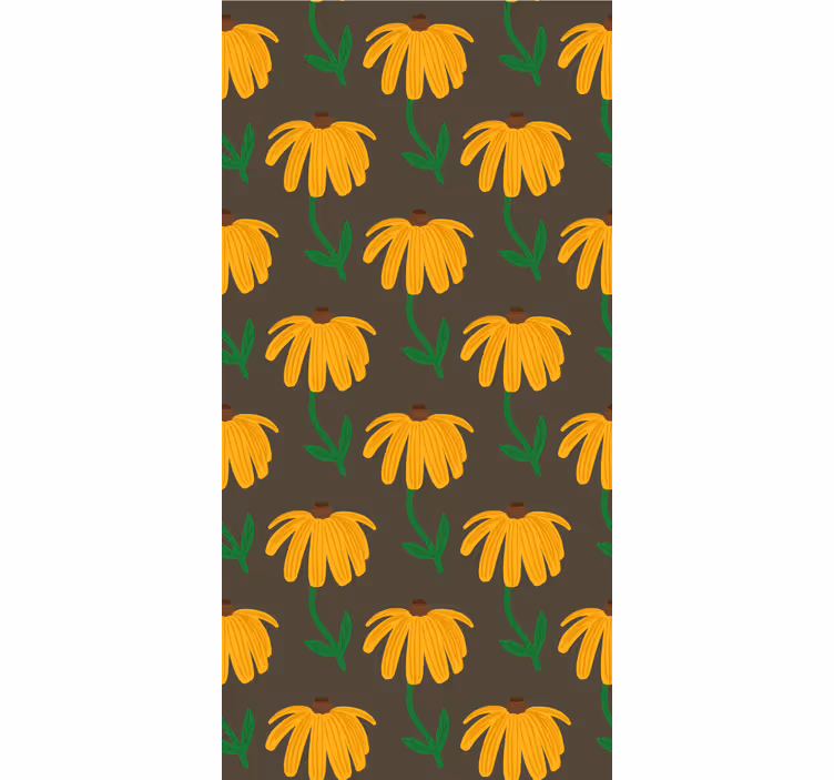 Papel tapiz flores patrón de emblema floral - TenVinilo