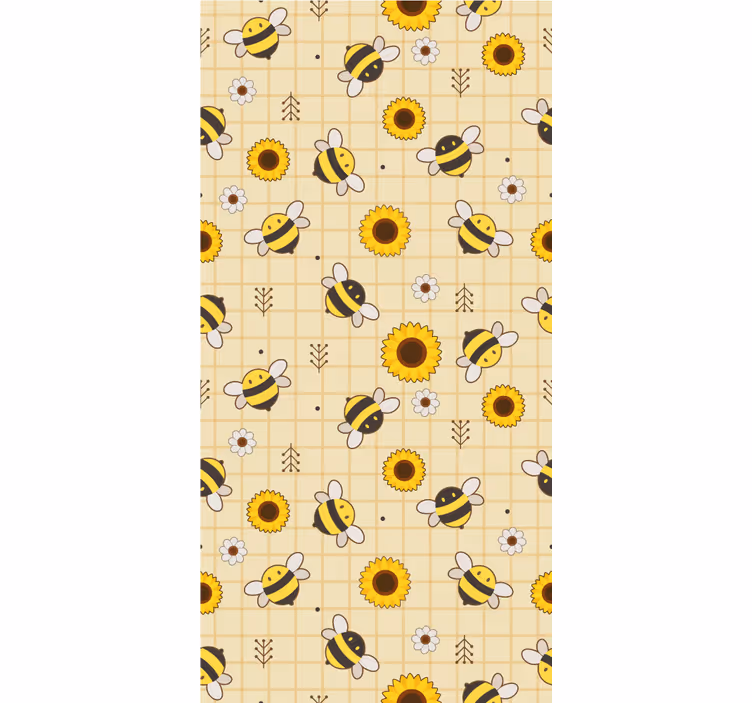 Papel pintado floral Dulce diseño de girasol - TenVinilo