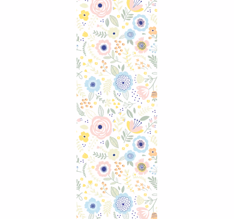 Papel pintado flores Diseño de flores de colores - TenVinilo