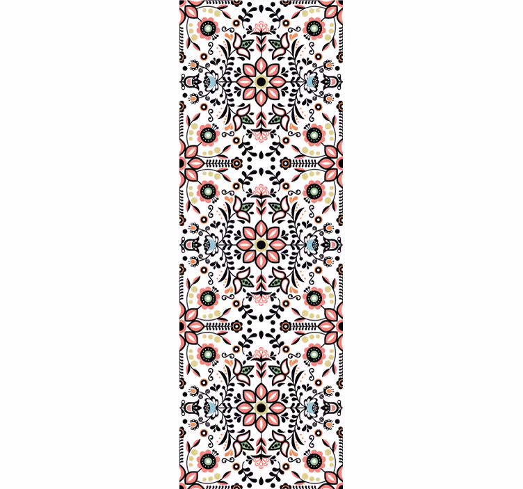 Papel tapiz floral motivo ornamental - TenVinilo