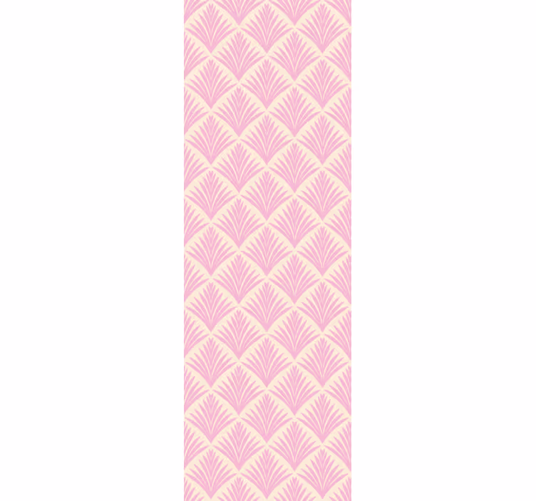 Papel tapiz rosa hojas ornamentales - TenVinilo