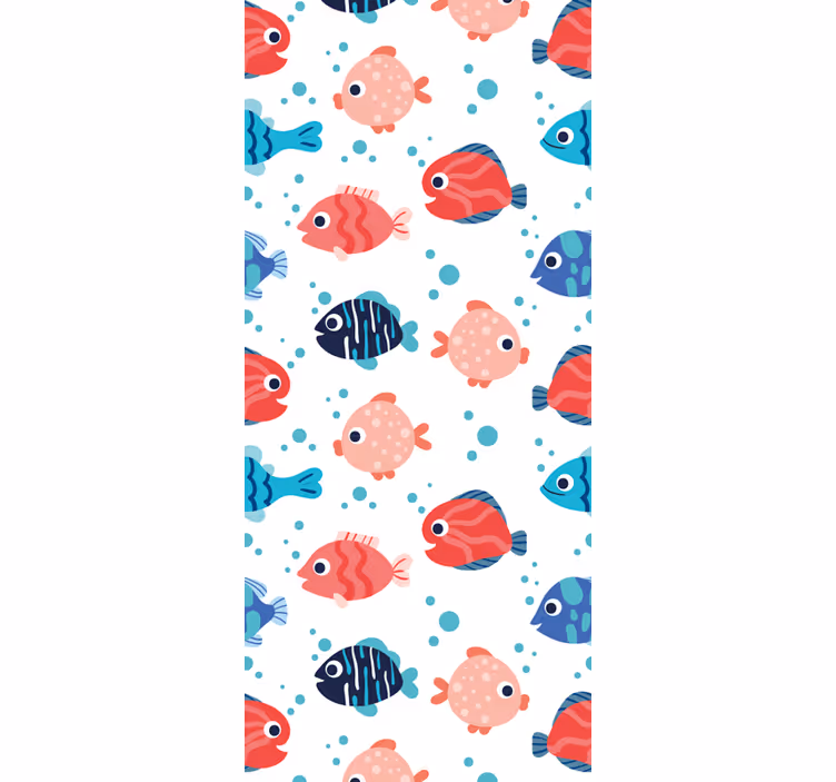 Papel pintado infantil Peces rosados y azules - TenVinilo