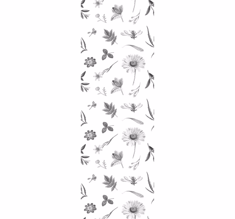Papel pintado naturaleza Flores de sprint gris - TenVinilo