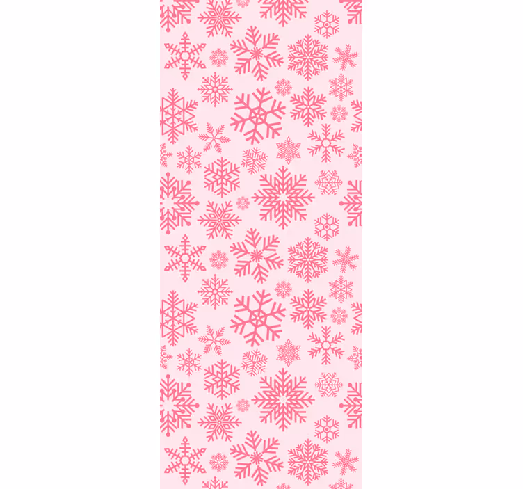 Papel tapiz navidad patrón de copo de nieve rosa - TenVinilo