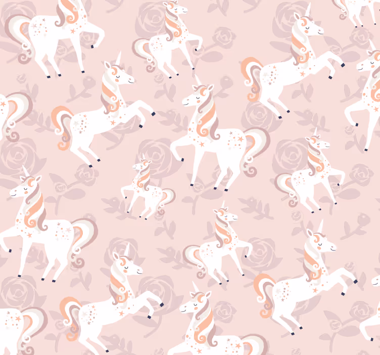 Papel tapiz mariposas patrón de unicornio - TenVinilo