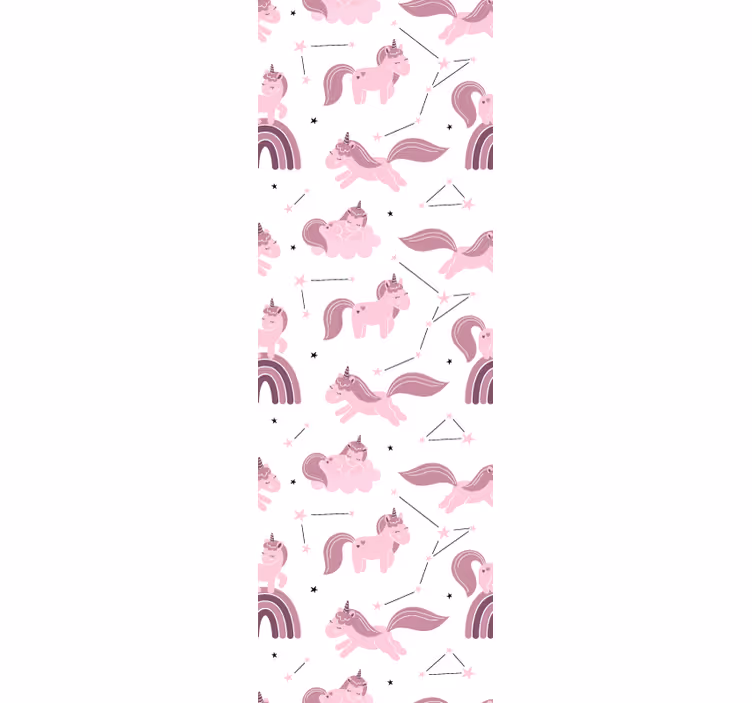 Papel tapiz infantil patrón de unicornio de fantasía - TenVinilo