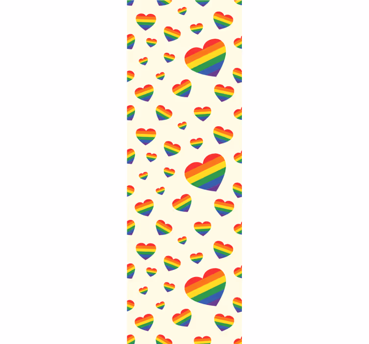Papel pintado salón Orgullo gay plano en forma de corazón - TenVinilo